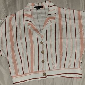 A stripped button up crop top